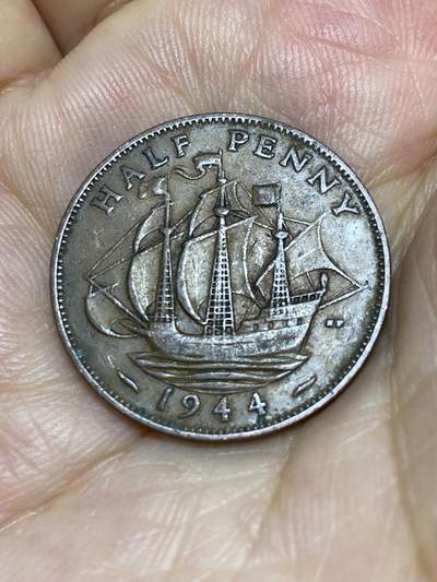 2025年第七十七场(总第一百零三场）外国好品散币(免佣金) - 英国🇬🇧1944年半便士(乔治六世第一版，印度皇帝版)