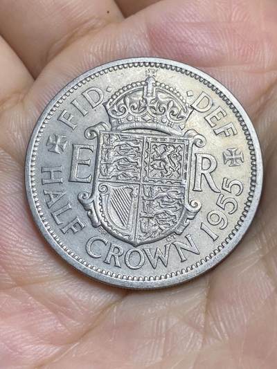 2025年第七十七场(总第一百零三场）外国好品散币(免佣金) - 英国🇬🇧1955年半克朗(伊丽莎白二世青年桂冠第二版)