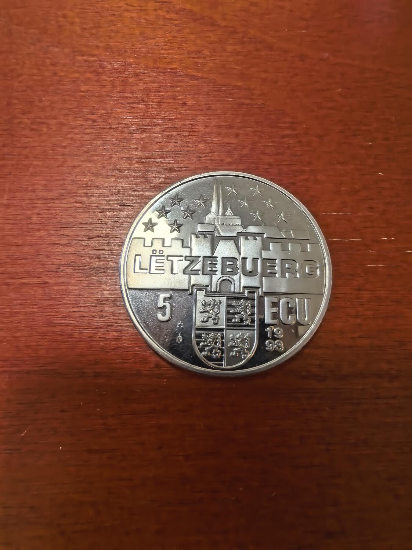 长老汇蛇年精选第三十四场拍卖 1998卢森堡亨利大公5埃居铜镍币，珍稀币，克书未记载