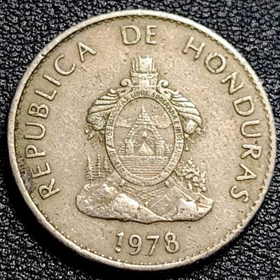 泉币菌-第73场-各国散币场 - 少见 1978年 洪都拉斯 50分老镍币