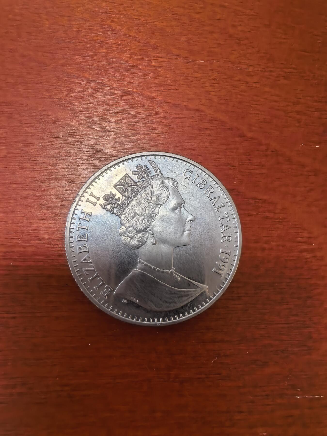 长老汇蛇年精选第三十四场拍卖 1991直布罗陀查尔斯王子结婚10周年1克朗铜镍币