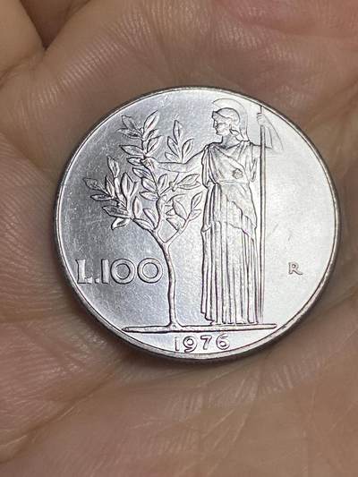2025年第七十七场(总第一百零三场）外国好品散币(免佣金) - 意大利🇮🇹1976年100里拉(共和国时期第一套，大尺寸版)