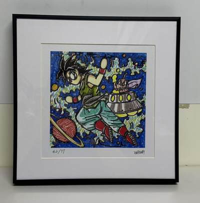 零元拍：歪歪亲笔签名 OWSON 系列作品装饰画《再见悟空》，已做装裱 合金相框尺寸25/25CM。因展品出展，镜框或亚克力可能有轻微划痕，介意勿拍 - 零元拍：歪歪亲笔签名 OWSON 系列作品装饰画《再见悟空》，已做装裱 合金相框尺寸25/25CM。因展品出展，镜框或亚克力可能有轻微划痕，介意勿拍