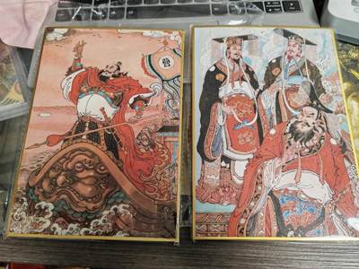 阳大大卡牌拍卖第65期（持续收拍品，周五晚上九点截拍，进群福利早知道） - 【色纸】昆仑万象 陈岱青 曹操故事 色纸2张