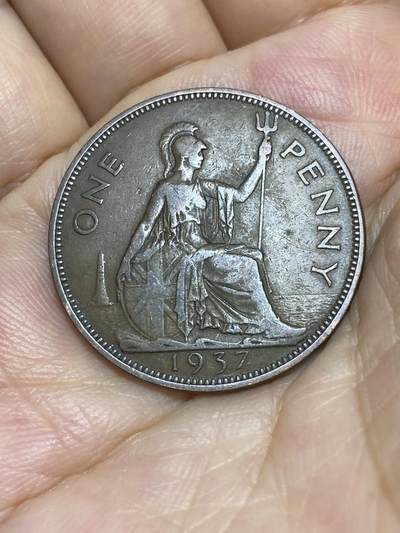 2025年第七十七场(总第一百零三场）外国好品散币(免佣金) - 英国🇬🇧1937年1便士(乔治六世加冕年，第一版首发年)
