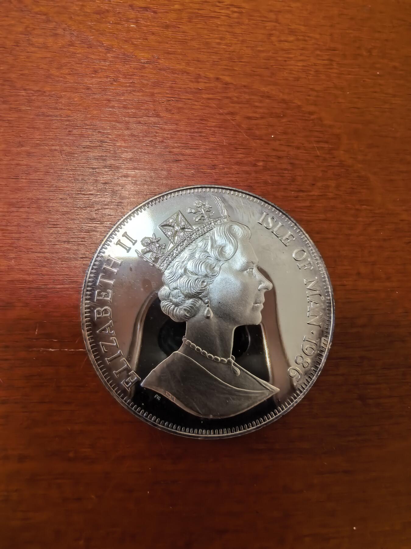 长老汇蛇年精选第三十四场拍卖 1986马恩岛墨西哥世界杯扑救1克朗精制铜镀银币