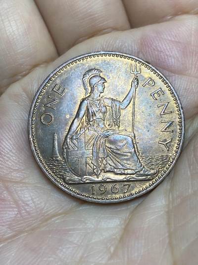 2025年第七十七场(总第一百零三场）外国好品散币(免佣金) - 英国🇬🇧1967年1便士(伊丽莎白二世青年桂冠第二版，普制币关门年)