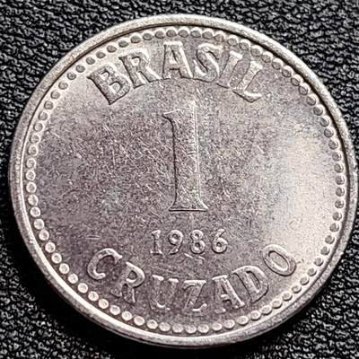 泉币菌-第73场-各国散币场 - 好品 1986年 巴西 1克鲁兹罗硬币