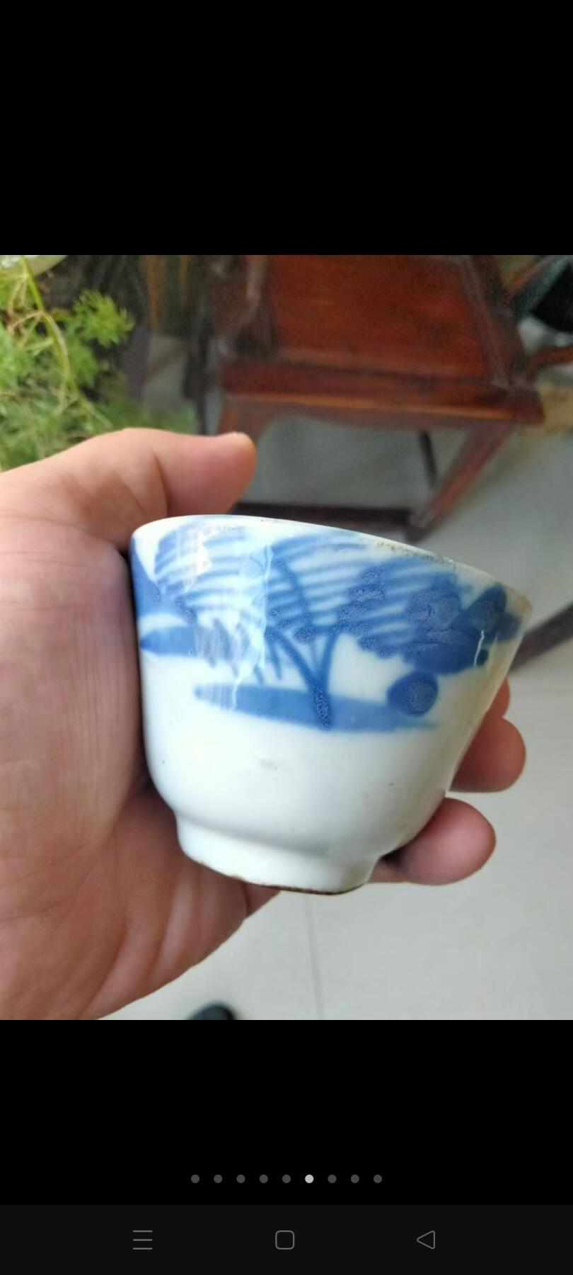 清末青花老窑茶杯，品相正常老化磨损。完整使用器，个别有开片。4只，保老到代。
