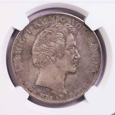 NGC-MS62 1835德国巴伐利亚纪念泰勒大银币  - NGC-MS62 1835德国巴伐利亚纪念泰勒大银币 
