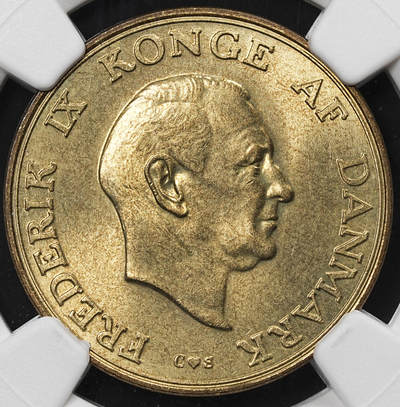 修遠堂世界钱币第八十期 - NGC MS64 1959年丹麦1克朗 少见年份