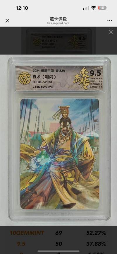 秋萤阁第14期 (8月9日周六晚上22点截拍，欢迎竞拍)  - 2025 焱卡文化 豪杰传 袁术 粗闪 9.5分