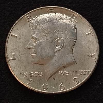 【全场包邮】纯粹捡漏拍449场 - 美国1969年肯尼迪半元银币