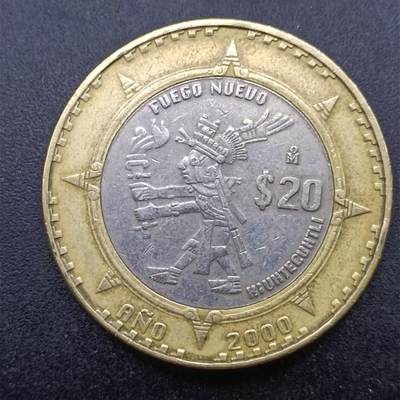 【淘币小摊】实时拍第七百零五拍  散币银币场  满百包邮可预留二周 每周一统一发货   - 墨西哥2000年20比索纪念币