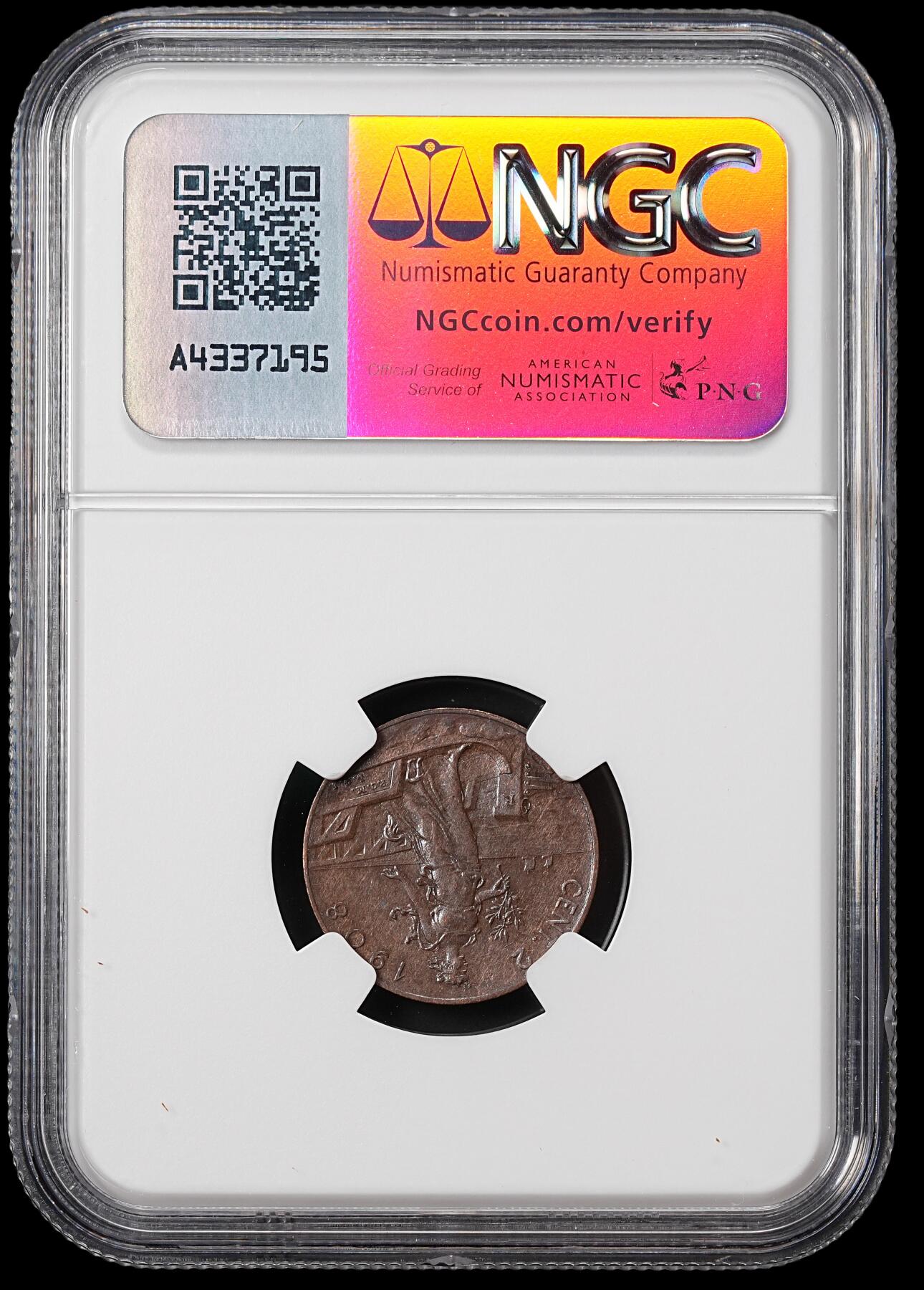 修遠堂世界钱币第八十期 NGC MS62BN 1908年意大利2分铜币 稀少特年