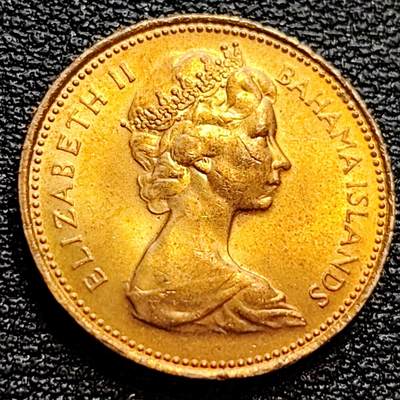 泉币菌-第77场-散币乐园场 海星 1980年巴哈马1分黄铜币 徽版伊丽莎白二世 19.0毫米 3.16克  