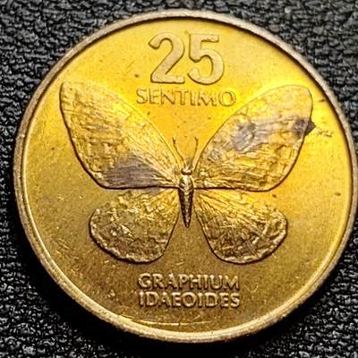 泉币菌-第76场-各国散币场 - 菲律宾25分铜币 1986年 蝴蝶 21mm