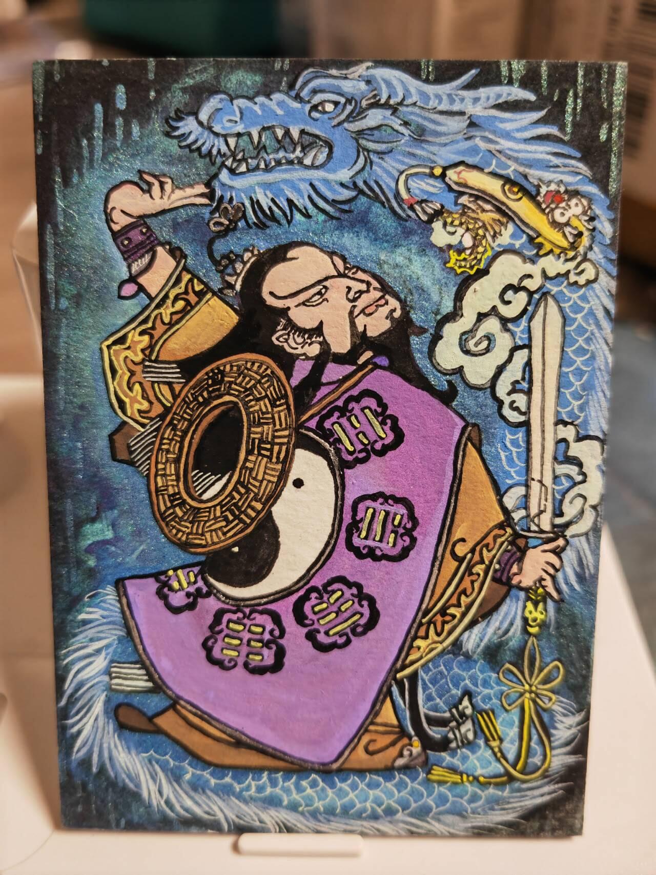 阳大大卡牌拍卖第65期（持续收拍品，周五晚上九点截拍，进群福利早知道） 【手绘卡】孙忠会 年画水浒 入云龙公孙胜  稀缺物件 可遇不可求