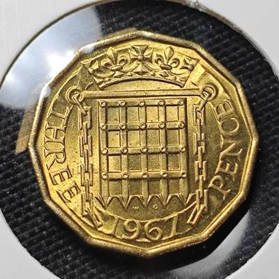 KK钱币收藏小铺 第317期 2月预留时间 周末发货 -  1967英国3便士铜币 拆卷品
