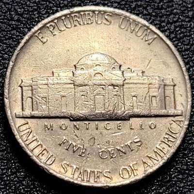 泉币菌-第77场-散币乐园场 美国1981年5美分纪念币 杰斐逊 及 故居蒙蒂塞洛庄园 21mm 