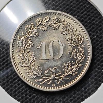 KK钱币收藏小铺 第317期 2月预留时间 周末发货 - 1991瑞士10分 好品 