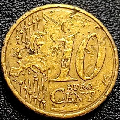 泉币菌-第77场-各国散币场 - 欧元 先驱领导 希腊10欧分黄铜人物硬币 19.7毫米 