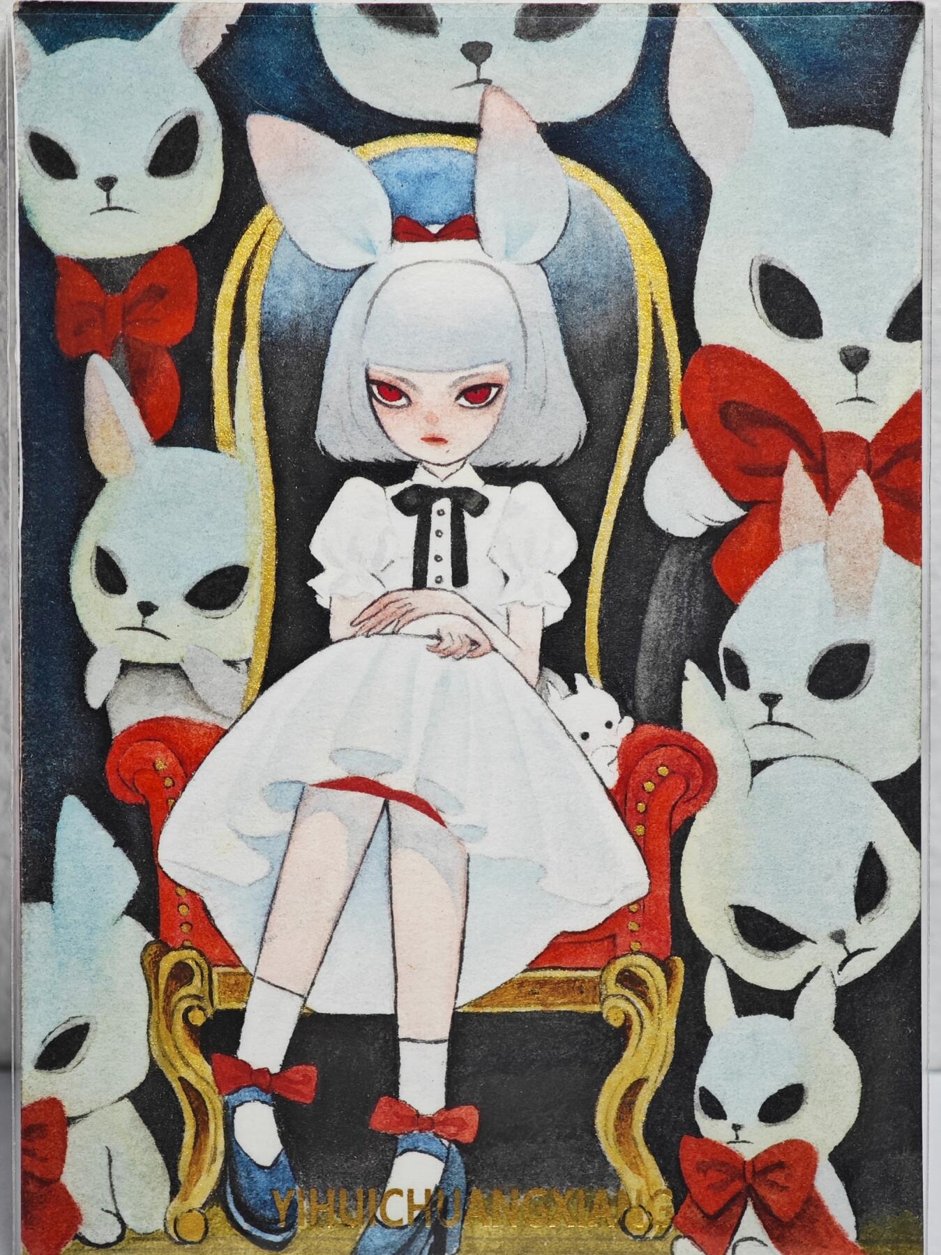 白泽拍卖卡牌手绘专场第22期中福卡展专场(离离暑云散，袅袅凉风起) 2025 共绘创想手绘卡 异色童话  丹弓亲签