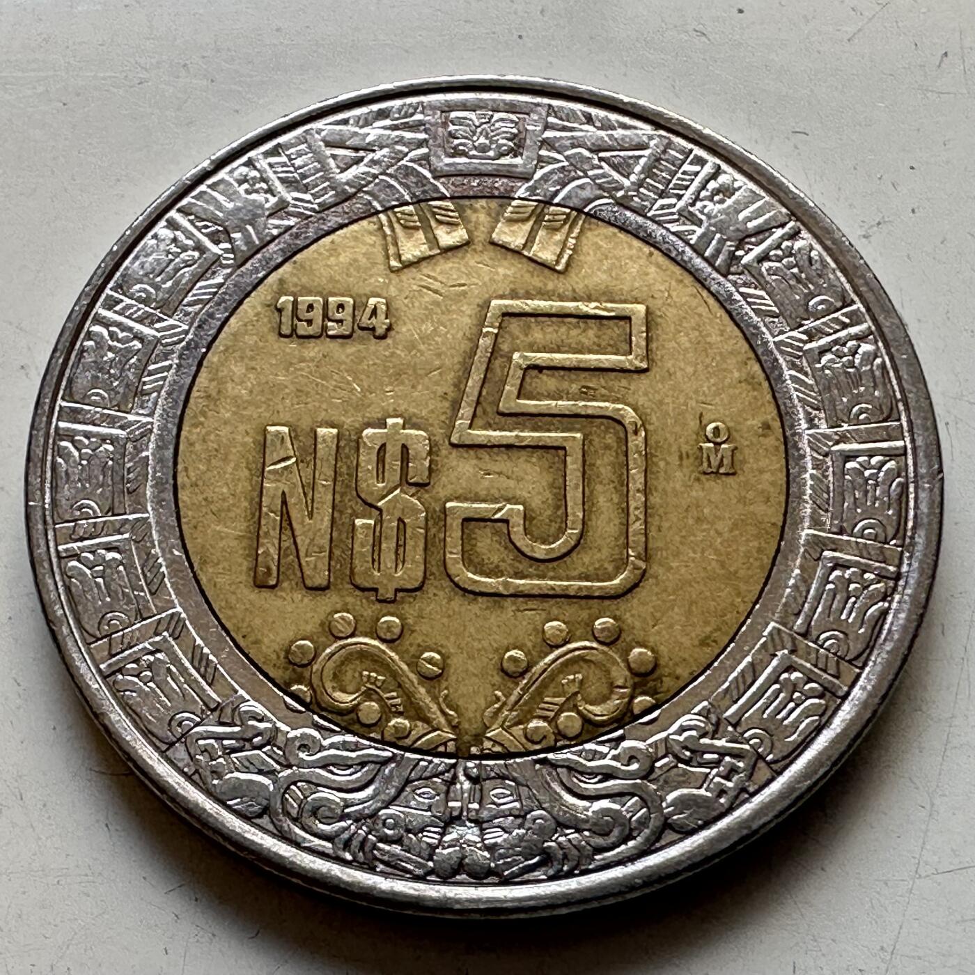 🌹外币初藏🌹🐯2025年第86场  每周二四六晚8️⃣点 接代拍 墨西哥1994年五比索