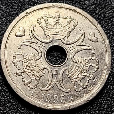 泉币菌-第77场-散币乐园场 高币值-丹麦中孔1克朗镍币 