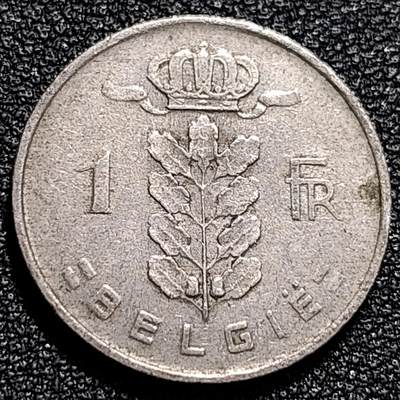 泉币菌-第74场-各国散币场 - 比利时1951年5法郎铜镍币（佛兰芒文版BELGIË），谷物女神
