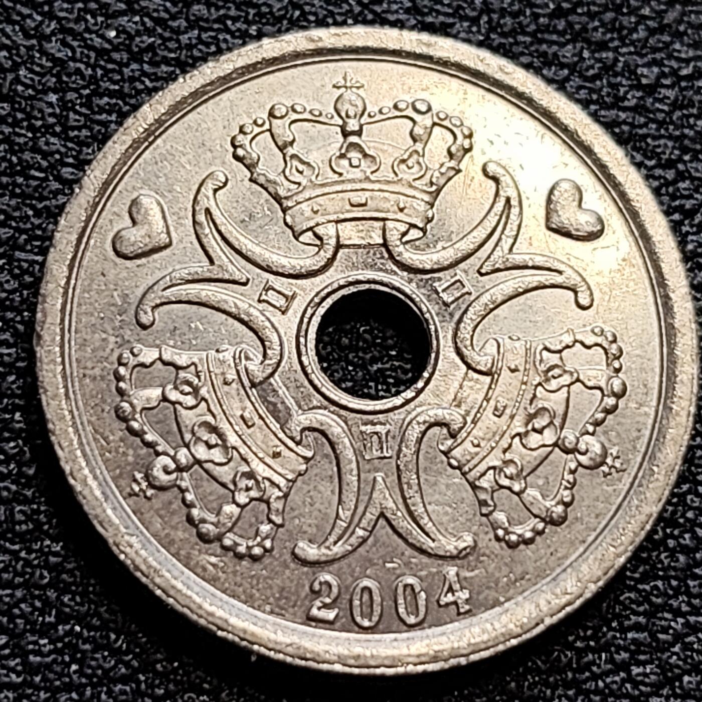 泉币菌-第75场-各国散币场 高币值 丹麦中孔1克朗镍币