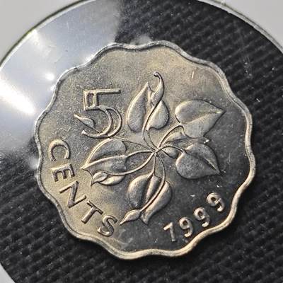 KK钱币收藏小铺 第317期 2月预留时间 周末发货 -  斯威士兰5分 好品
