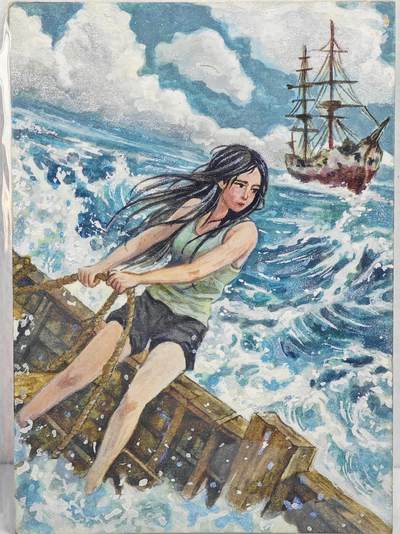 白泽拍卖卡牌手绘专场第22期中福卡展专场(离离暑云散，袅袅凉风起) - 2025 笙笙文创手绘卡 海途