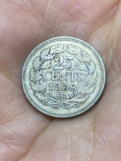 2025年第七十八场(总第一百零四场）外国好品散币(免佣金) - 荷兰🇳🇱1928年25分银币(威廉明娜女王中年，Seahorse 海马标)