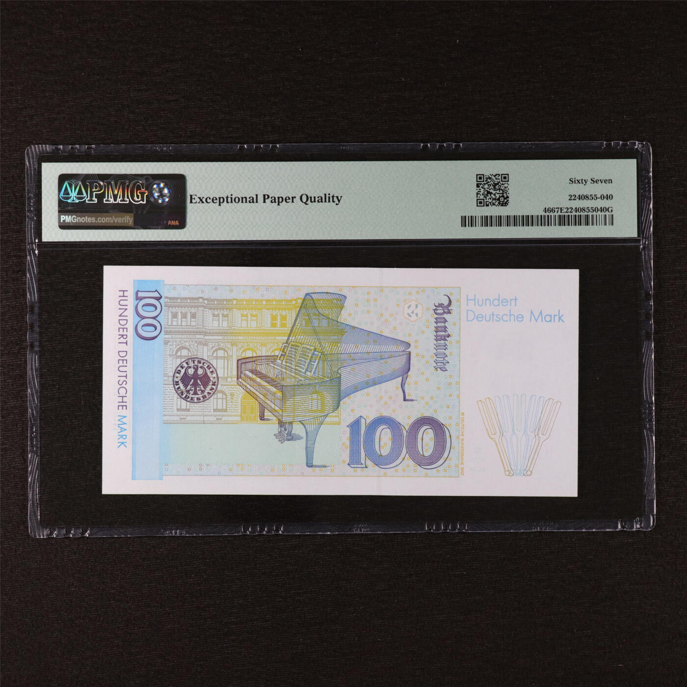 【亘邦集藏】第211期拍卖 1996年 德国100马克 PMG 67EPQ KD6869060S8