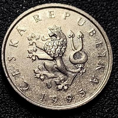 泉币菌-第77场-散币乐园场 捷克1克朗硬币 1995年 双尾狮23mm