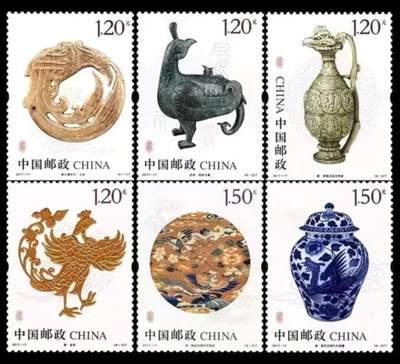 听雨轩邮票套票专场(全品 保真 可寄信)一 - 2017-17  凤文物一套6枚
