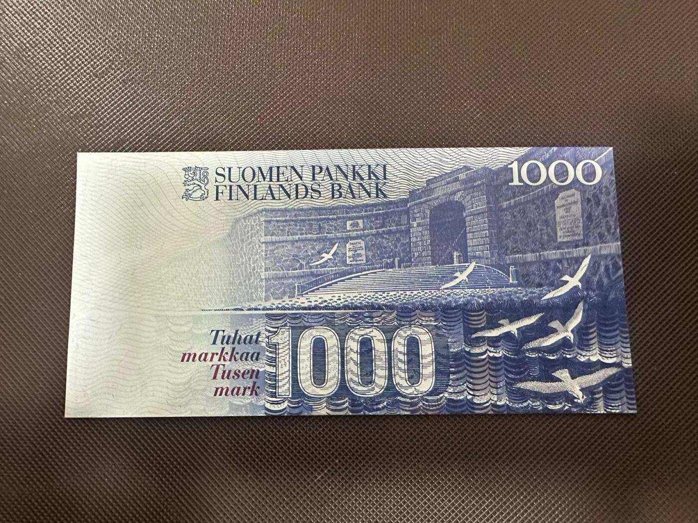 喜羊羊钱币收藏2025第8期(普品场) 芬兰1986年 1000马克 unc