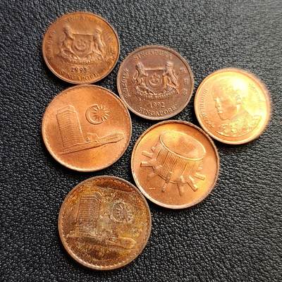 泉币菌-第77场-散币乐园场 亚洲币 6枚