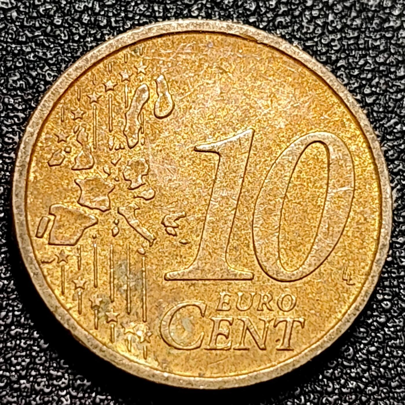 泉币菌-第74场-散币乐园 欧元 意大利2002年10欧分铜币 女神维纳斯 19.75MM