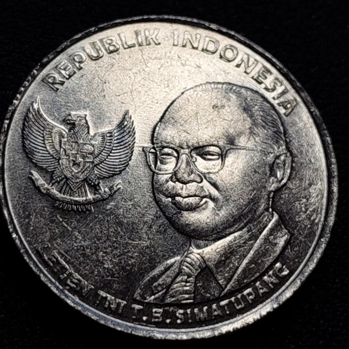泉币菌-第76场-各国散币场 印度尼西亚500盾 鹰徽 人物 27mm 铝币