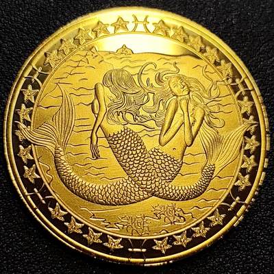 泉币菌-第75场-各国散币场 - 纪念章 十二星座 双鱼座 40×1.5mm 纪念品