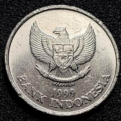 泉币菌-第77场-散币乐园场 印度尼西亚100卢比铝币 凤头鹦鹉 23mm