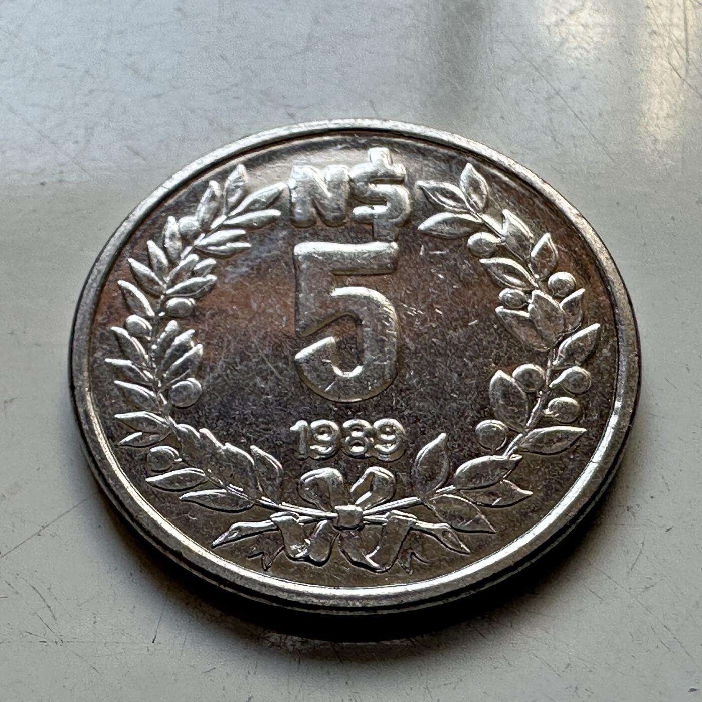 🌹外币初藏🌹🐯2025年第86场  每周二四六晚8️⃣点 接代拍 乌拉圭1989年五比索