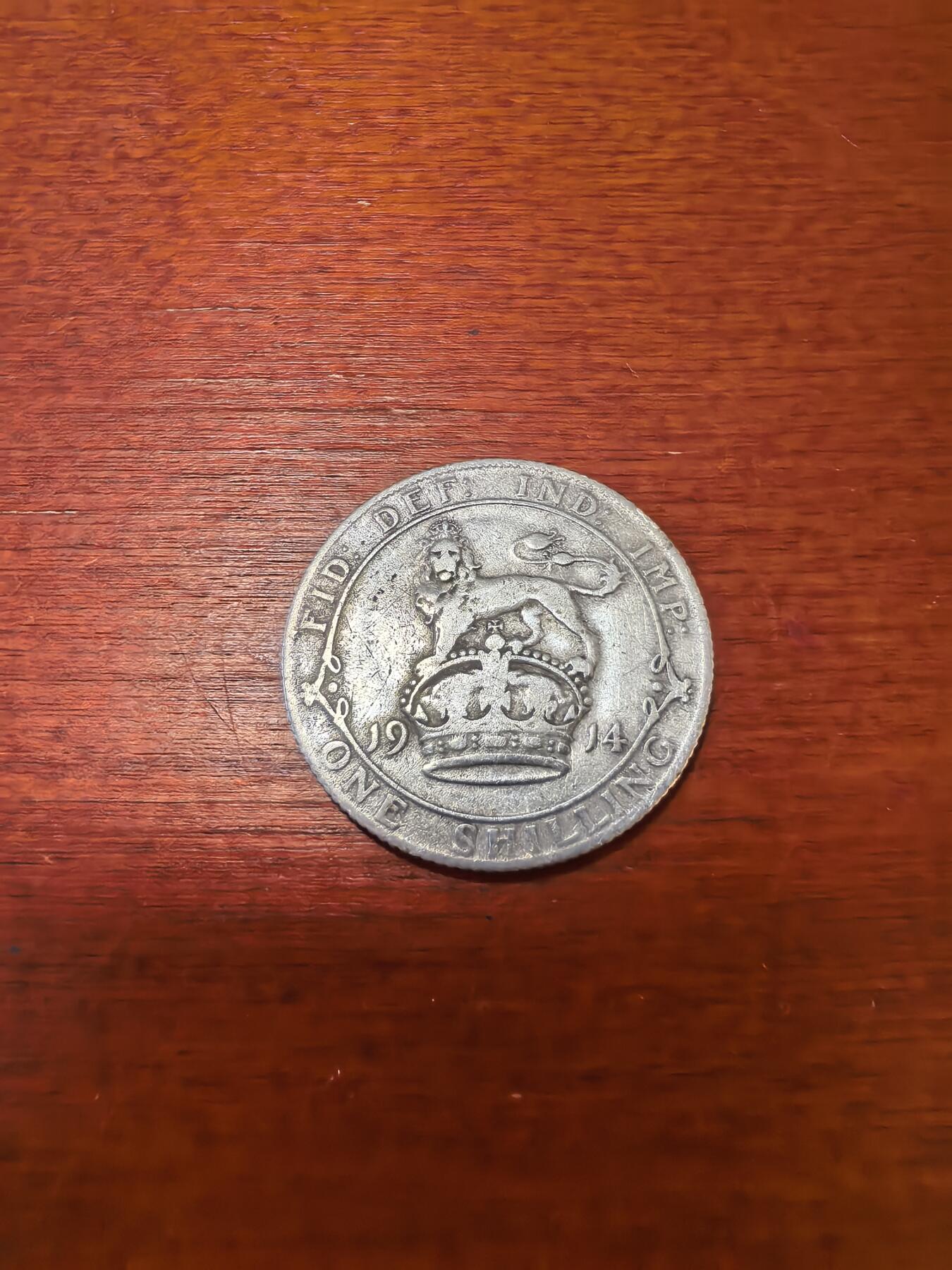 长老汇蛇年精选第三十五场拍卖 1914英国乔治五世1先令银币，5.66克925银，克书110美金