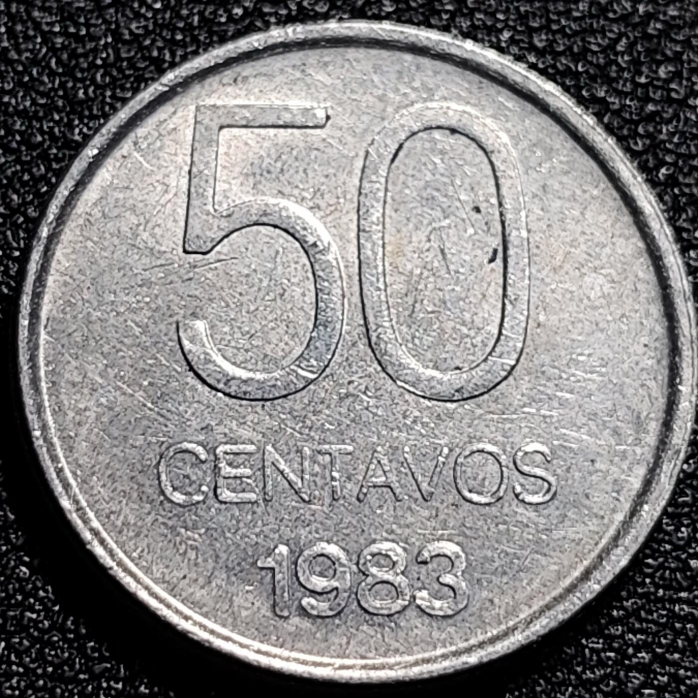泉币菌-第74场-散币乐园 少见 阿根廷1983年50分铝币硬币 直径约21MM