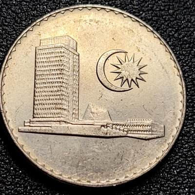 泉币菌-第77场-散币乐园场 美品 马来西亚1973年20仙 大厦版 铜镍币 23.6mm