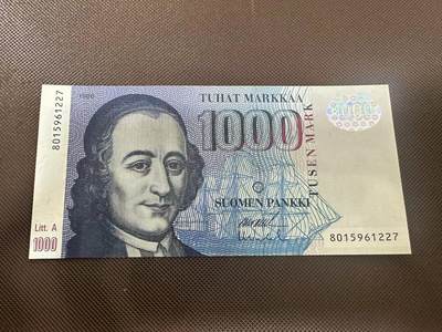 喜羊羊钱币收藏2025第8期(普品场) - 芬兰1986年 1000马克 unc