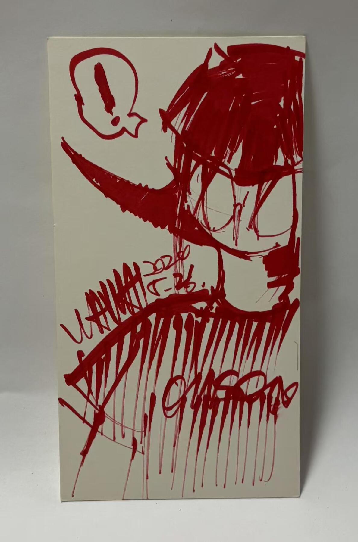 零元拍：歪歪亲笔签名亲绘原画色卡，尺寸：尺寸13X25CM，不是复制画哦