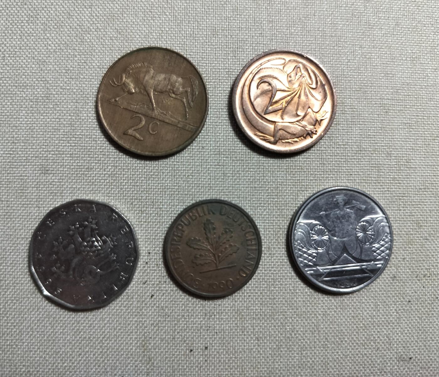 外国流通硬币5枚一组